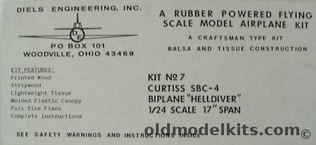 Diels Engineering 1/24 Curtiss SBC-4 Helldiver - Static or Powered Scale Model, 7 plastic model kit